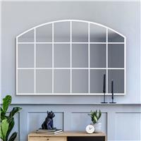 MirrorOutlet Arcus White Metal Arch Wall Mirror - 75x110cm