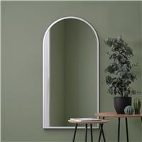 MirrorOutlet Arcus White Metal Arch Wall Mirror - 140x70cm