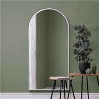 MirrorOutlet Arcus White Metal Arch Wall Mirror - 160x80cm