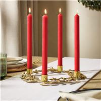 Argos Home Medium Pack of 4 Red Taper Candle - Unscented