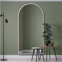 MirrorOutlet Arcus White Metal Arch Wall Mirror - 200x100cm