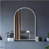 MirrorOutlet Arcus White Metal Arch Wall Mirror - 120x80cm