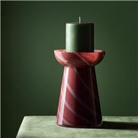 Habitat Glass Swirl Large Red Candle Holder