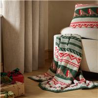 Argos Home Robin Fairisle Knitted Throw - Green - 150x125cm