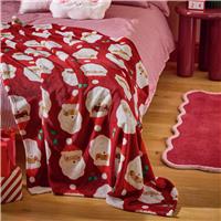 Argos Home Santa Printed Fleece Throw - Red - 150x125cm