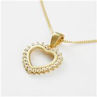 Revere 1 Micron Gold Plated 925 Sterling Silver Heart Pendant Necklace