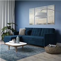 Dorel Hartford Velvet Clic Clac Sofa Bed - Blue