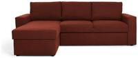 Argos Home Miller Fabric Left Hand Chaise Sofa Bed - Rust