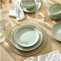 Habitat 12 Piece Matte Stoneware Dinner Set - Sage
