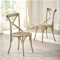 Julian Bowen Satie Pair of Solid Wood Chairs - Light Oak