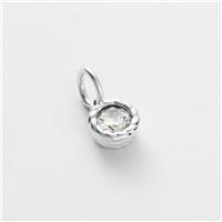 Revere 925 Sterling Silver Round Cubic Zirconia Charm