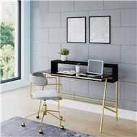 Dorel Morgan Office Desk - Black & Gold
