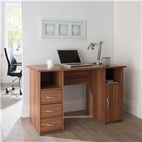 Dorel Maryland 3 Drawer Office Desk - Walnut