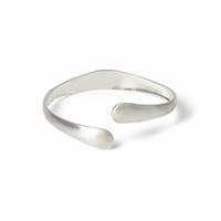 Freedom Silver Tone Brushed Wrap Cuff Bangle