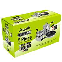 Scoville Steellux 5 Piece Steel Pan Set - Silver