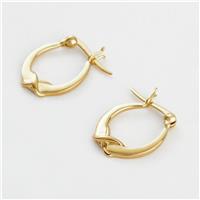 Revere Gold Plated Silver Crossover Creole Earrings