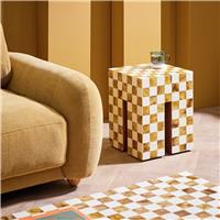 Habitat Chesset Side Table - Brown and Cream