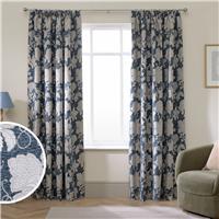 Argos Home Traditional Floral Blackout Pencil Pleat Curtain - Navy - 229x229cm