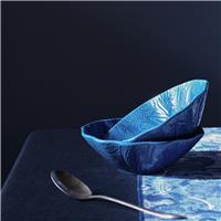 Habitat x Morris & Co. Inky 2 Piece Stoneware Serving Bowls - Blue