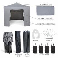 All Seasons Gazebos 3x6m Pop up Garden Gazebo with Side Panels - Grey