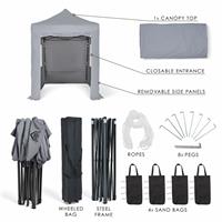 All Seasons Gazebos 3x2m Pop up Garden Gazebo with Side Panels - Grey