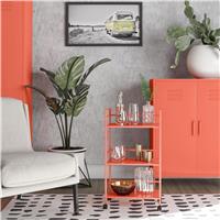 Dorel Cache 3 Tier Kitchen Storage Trolley - Orange