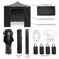 All Seasons Gazebos 3x3m Pop up Garden Gazebo with Side Panels - Black
