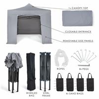 All Seasons Gazebos 3x4.5m Pop up Garden Gazebo with Side Panels - Grey