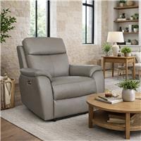 Aspire Kingsmere Leather Power Recliner Chair - Elephant