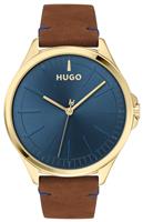 HUGO Men's Brown Leather Strap Watch