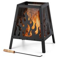 VonHaus 45 x45cm Steel Flame Design Square Fire Pit