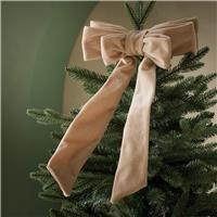 Argos Home Taupe Velvet Bow Christmas Tree Topper