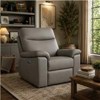 Aspire Toronto Leather Rise and Recline Chair - Elephant