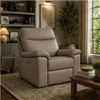 Aspire Toronto Leather Rise and Recline Chair - Mushroom