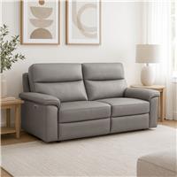 Aspire Toronto Leather 2 Seater Power Recliner Sofa - Elephant