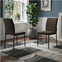 Dorel Pavia Pair Of Velvet Dining Chairs - Brown