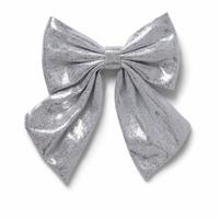 Flitzy Metallic Silver Statement Bow Hair Clip