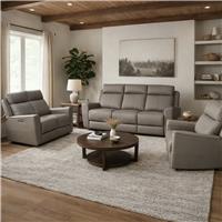 Aspire Elmhurst Leather 3, 2 & 1 Seater Power Recliner Sofa - Elephant