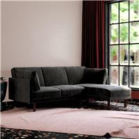 Dorel Clair Velvet Futon Sofa Bed - Black