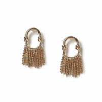 Freedom Gold Tone Tassel Mini Drop Earrings