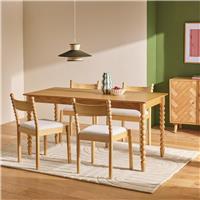 Habitat Blaire Bobbin Dining Table and 4 Chairs - Oak