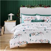 Argos Home Christmas Ski Scene White Bedding Set - Single