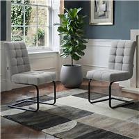 Dorel Terza Pair Of Metal Dining Chairs - Grey
