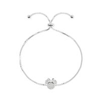 Disney Silver Plated Crystal Minnie Mouse Lariat Bracelet