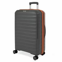 Rock Oslo 8 Wheel Hard Suitcase - Large, Charcoal and Orange