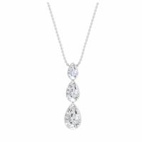 Pure Brilliance 9ct White Gold 1.35ct Diamond Pear Drop Pendant Necklace