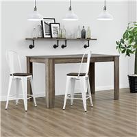Dorel Luxor Pair of Metal Bar Stool - White
