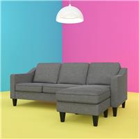 Dorel Brighton Fabric Right Hand Corner Chaise Sofa - Grey