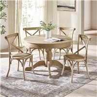 Julian Bowen Camille Extending Round Light Wood Dining Table & 4 Chairs