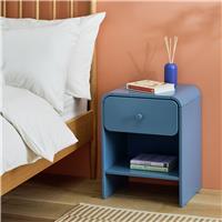 Argos Home Alfie Curved 1 Drawer Bedside Table - Blue